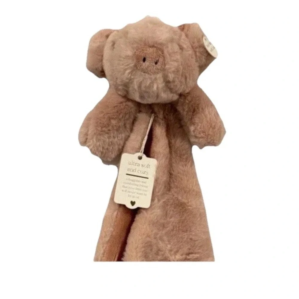 Baby Pink Pig Lovey Farm Animal Plush Newborn Rosette Security Blanket Toy NWT - Picture 3 of 6